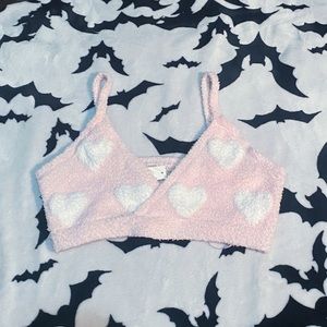 Pastel Pink Fuzzy Cropped Tank Bralette Size M/L (fits more like a Large.)